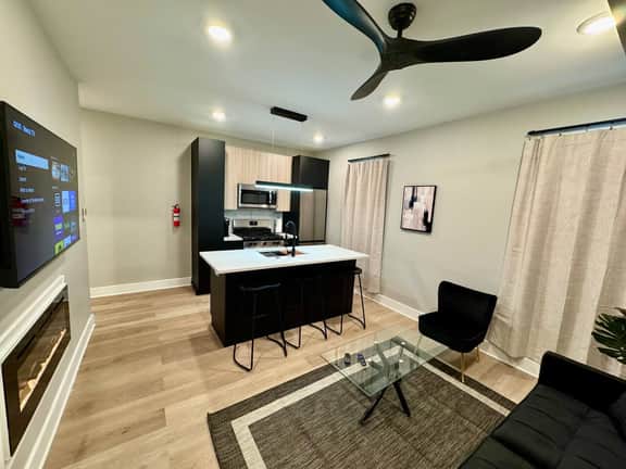 2 bedroom, beach block, kitchen, livingRoom 110-c3