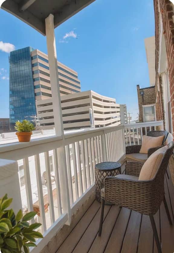 two bedroom one block of the beach with balcony.