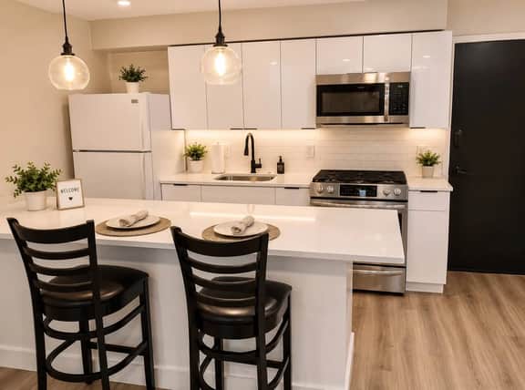 1bedroom kitchen living room near convention.